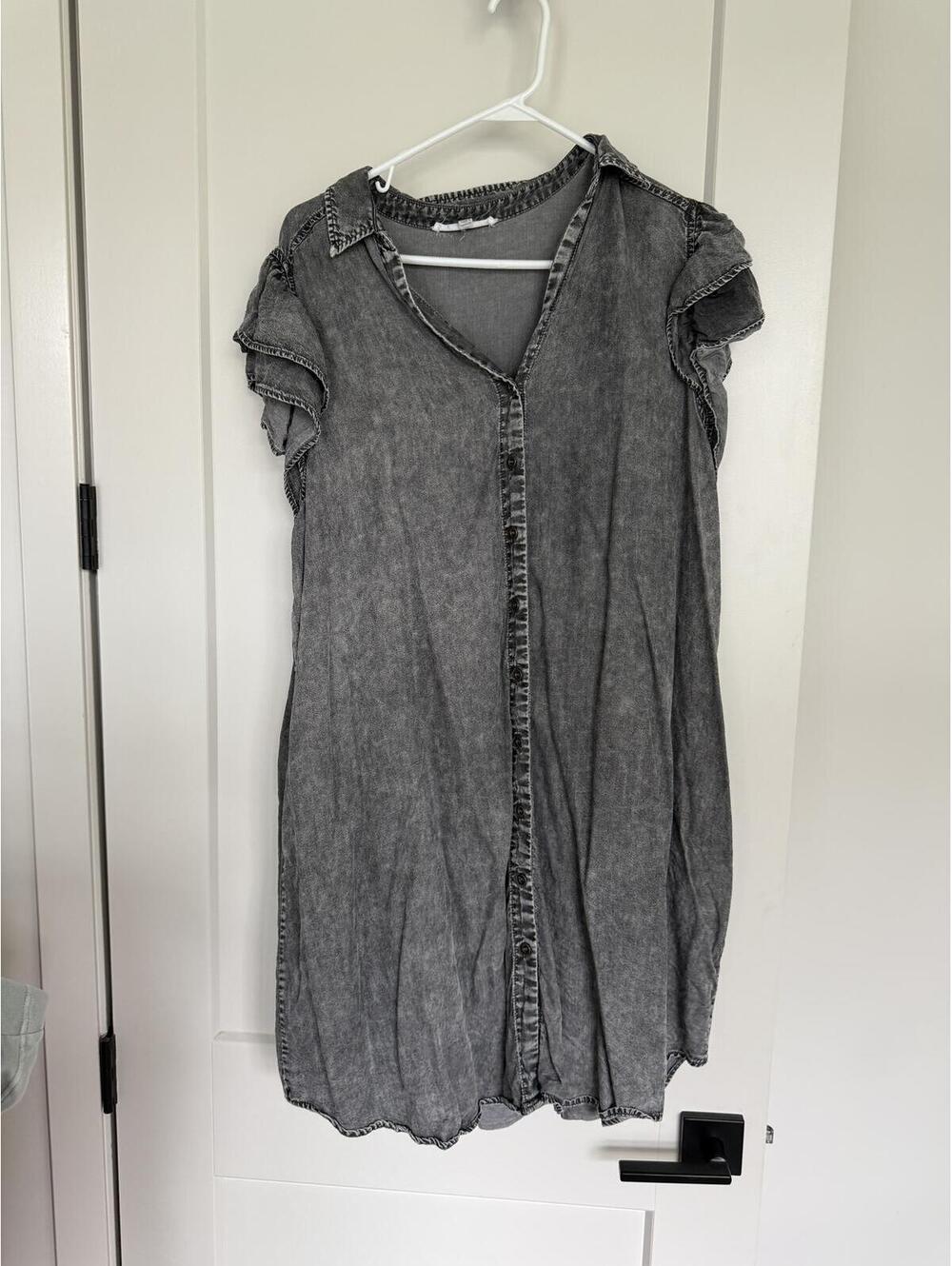 Jane + Delancey Women's 2X Washed Black Denim Dress
